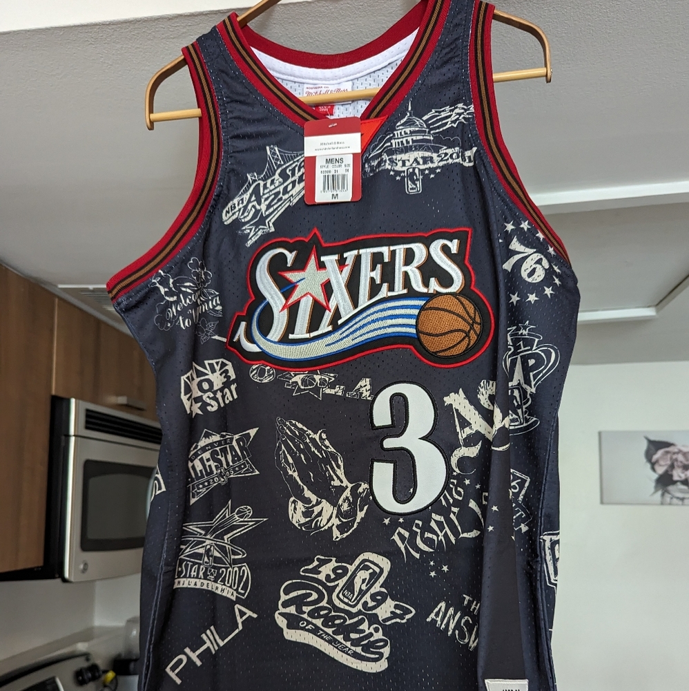Philadelphia 76ers Allen Iverson AI3 Mitchell & Ness 1997-98 Tattoo Jersey